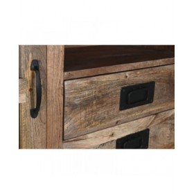 Stand Espositore Home ESPRIT Marrone Cristallo Legno di mango 165 x 45 x 210 cm
