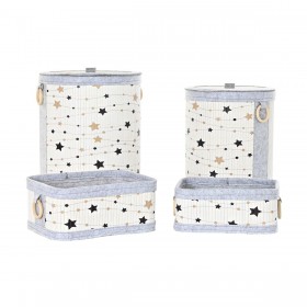 Set di Cestini DKD Home Decor Stelle Bambù 36 x 36 x 50 cm (4 pcs)