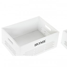 Set di Cesti DKD Home Decor Bianco Nero Beige Legno MDF 40 x 30 x 56 cm (5 Pezzi) (5 Unità)