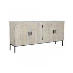 Credenza Home ESPRIT Bianco Metallo Legno di mango 180 x 40 x 85 cm
