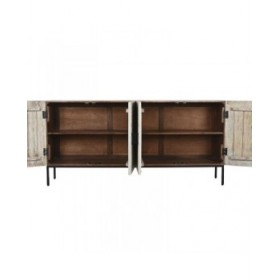 Credenza Home ESPRIT Bianco Metallo Legno di mango 180 x 40 x 85 cm