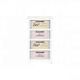 Cassettiera DKD Home Decor Grigio Beige Rosa Bianco Per bambini Legno di  paulownia (40 x 29 x 73,5 cm)