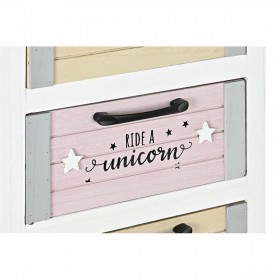 Cassettiera DKD Home Decor Grigio Beige Rosa Bianco Per bambini Legno di  paulownia (40 x 29 x 73,5 cm)