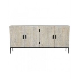 Credenza Home ESPRIT Bianco Metallo Legno di mango 180 x 40 x 85 cm