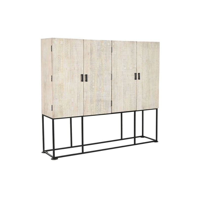 Armadio Home ESPRIT Bianco Nero Metallo Legno di mango 180 x 40 x 160 cm