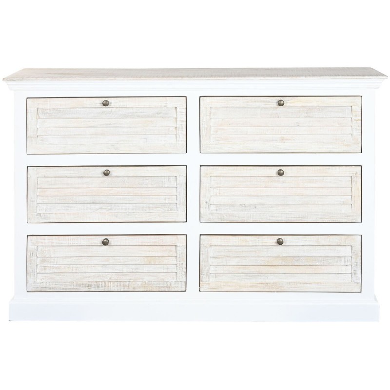 Cassettiera Home ESPRIT Bianco Naturale 150 x 40 x 100 cm