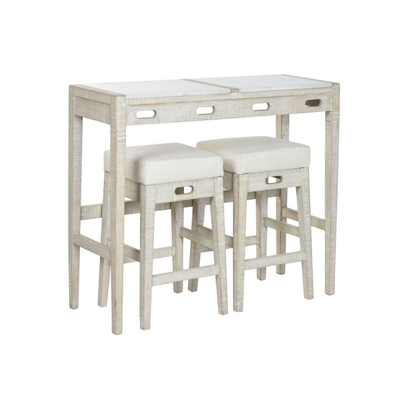 Tavolo con sedie Home ESPRIT Bianco Naturale 112 x 40 x 96 cm