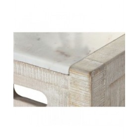 Tavolo con sedie Home ESPRIT Bianco Naturale 112 x 40 x 96 cm