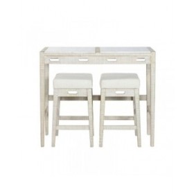 Tavolo con sedie Home ESPRIT Bianco Naturale 112 x 40 x 96 cm