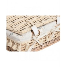 Cesto per i Panni Sporchi Home ESPRIT Naturale vimini Shabby Chic 42 x 33 x 20 cm 3 Pezzi