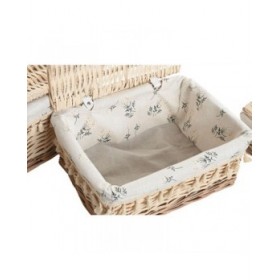 Cesto per i Panni Sporchi Home ESPRIT Naturale vimini Shabby Chic 42 x 33 x 20 cm 3 Pezzi