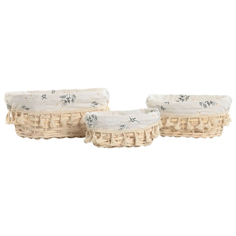 Set di Cestini Home ESPRIT Naturale vimini (3 Pezzi)