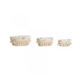 Set di Cestini Home ESPRIT Naturale vimini (3 Pezzi)
