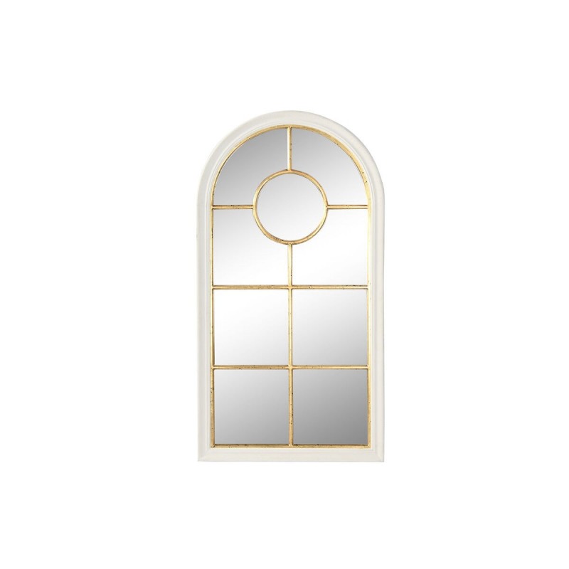 Specchio da parete Home ESPRIT Bianco Dorato Finestra 68 x 4 x 128 cm