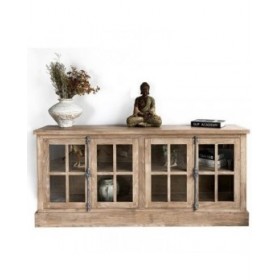 Credenza Home ESPRIT Naturale Legno Cristallo 180 x 40 x 82 cm