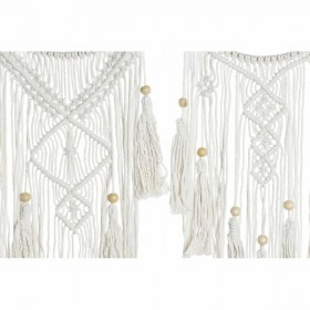 Decorazione pensile DKD Home Decor 25 x 1 x 93 cm Marrone Bianco (2 Unità)