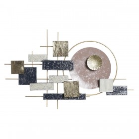 Decorazione da Parete DKD Home Decor Azzurro Bianco Dorato Astratto Moderno 110 x 6,4 x 68 cm