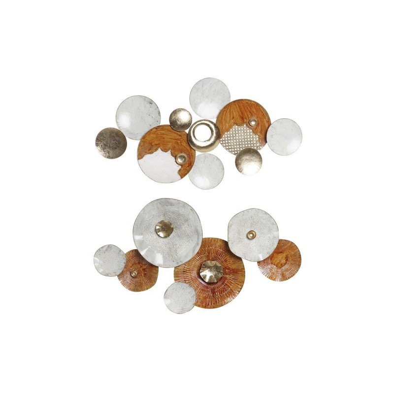 Decorazione da Parete DKD Home Decor 91 x 5 x 50 cm Terracotta Bianco Cerchi (2 Unità)