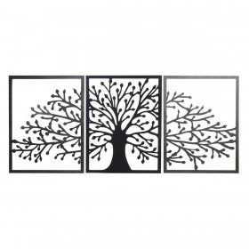 Decorazione da Parete DKD Home Decor Nero Albero Cottage 141 x 1,3 x 61 cm
