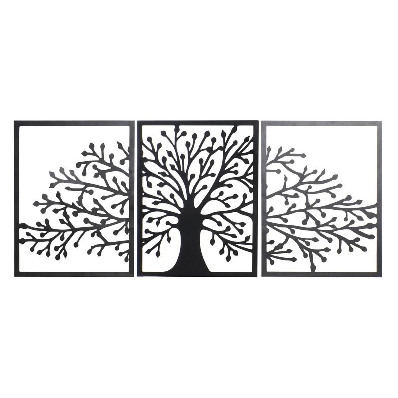 Decorazione da Parete DKD Home Decor Nero Albero Cottage 141 x 1,3 x 61 cm
