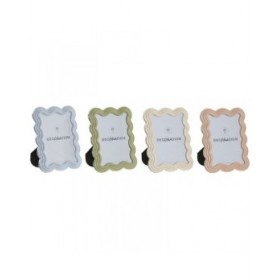 Cornice Portafoto Home ESPRIT Azzurro Bianco Verde Rosa Cristallo ABS Scandinavo (4 Unità)