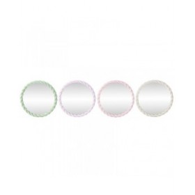 Specchio da parete Home ESPRIT Bianco Verde Rosa Lilla 44 x 3 x 44 cm (4 Unità)