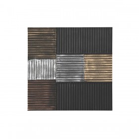 Decorazione da Parete DKD Home Decor Nero Dorato Glamour Moderno Legno MDF (91 x 3 x 91 cm)