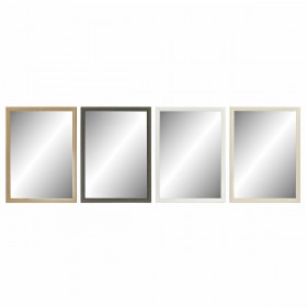 Specchio da parete DKD Home Decor 56 x 2 x 76 cm Cristallo Naturale Grigio Marrone Bianco polistirene (4 Pezzi)