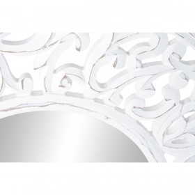 Specchio da parete DKD Home Decor Cristallo Bianco Mandala Legno MDF Decapaggio (90 x 2,5 x 90 cm)