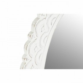 Specchio da parete DKD Home Decor 58 x 2,5 x 86 cm Cristallo Bianco Indiano Legno MDF Decapaggio