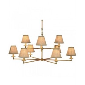 Lampadario Home ESPRIT Beige Dorato Ottone 25 W 113 x 113 x 132 cm