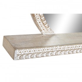 Specchio da parete DKD Home Decor 93 x 15,2 x 76,2 cm 90 x 16 x 76 cm Naturale Bianco Legno di mango Indiano