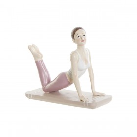 Statua Decorativa DKD Home Decor Rosa Yoga Scandi 16 x 6 x 13 cm