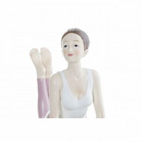 Statua Decorativa DKD Home Decor Rosa Yoga Scandi 16 x 6 x 13 cm