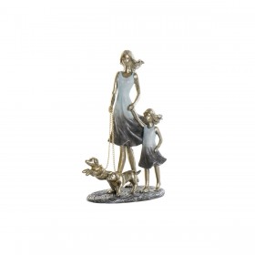 Statua Decorativa DKD Home Decor 16 x 9,5 x 24 cm Azzurro Dorato Famiglia