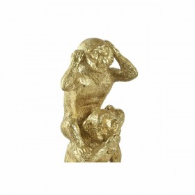 Statua Decorativa DKD Home Decor Dorato Scimmie 9 x 7 x 25 cm