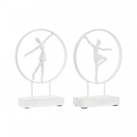Statua Decorativa DKD Home Decor 23 x 9 x 33 cm Bianco Ballerina Classica (2 Unità)