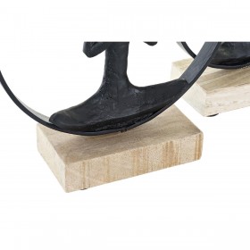 Statua Decorativa DKD Home Decor 23 x 10 x 27 cm Nero Marrone Yoga (2 Unità)