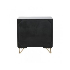 Comodino Home ESPRIT Nero Dorato 50 x 40 x 50 cm