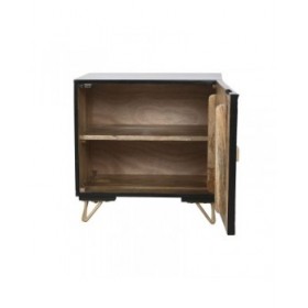 Comodino Home ESPRIT Nero Dorato 50 x 40 x 50 cm