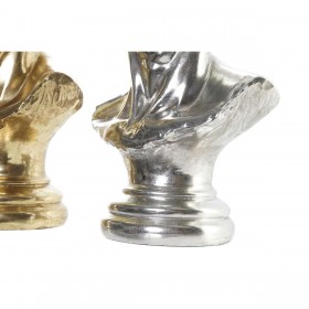 Statua Decorativa DKD Home Decor 24,5 x 17,5 x 36 cm Argentato Dorato Busto Neoclassico (2 Unità)