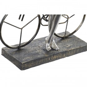 Statua Decorativa DKD Home Decor Donna Argentato Bicicletta Metallo Resina (27,5 x 9,5 x 34,5 cm)