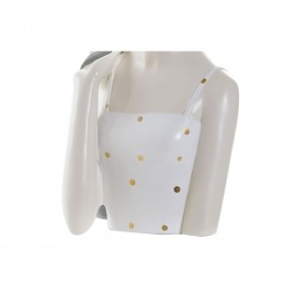 Statua Decorativa DKD Home Decor Donna Rosa Bianco 15 x 15 x 27,5 cm (2 Unità)