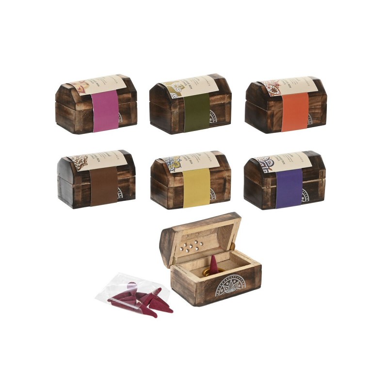 Supporto Home ESPRIT Legno di mango Mandala Indiano 9,5 x 5,5 x 6 cm Incenso (6 Unità) (10 Unità)
