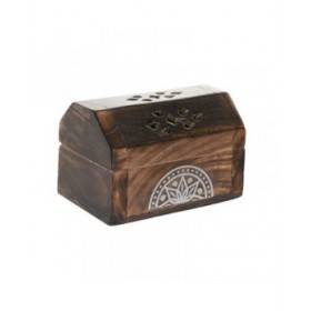 Supporto Home ESPRIT Legno di mango Mandala Indiano 9,5 x 5,5 x 6 cm Incenso (6 Unità) (10 Unità)