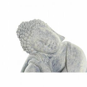 Statua Decorativa DKD Home Decor Grigio Grigio chiaro Buddha Orientale 18 x 14 x 23 cm