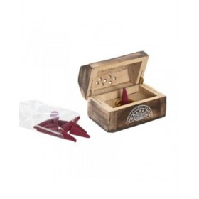 Supporto Home ESPRIT Legno di mango Mandala Indiano 9,5 x 5,5 x 6 cm Incenso (6 Unità) (10 Unità)
