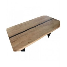 Tavolo da Pranzo Home ESPRIT Metallo Legno di acacia 200 x 100 x 76 cm