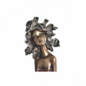 Statua Decorativa DKD Home Decor Rosso Turchese Dorato Donna 20 x 9 x 23 cm (2 Unità)
