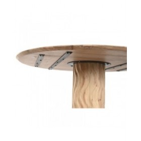 Tavolo da Pranzo Home ESPRIT Metallo Acacia 130 x 130 x 76 cm